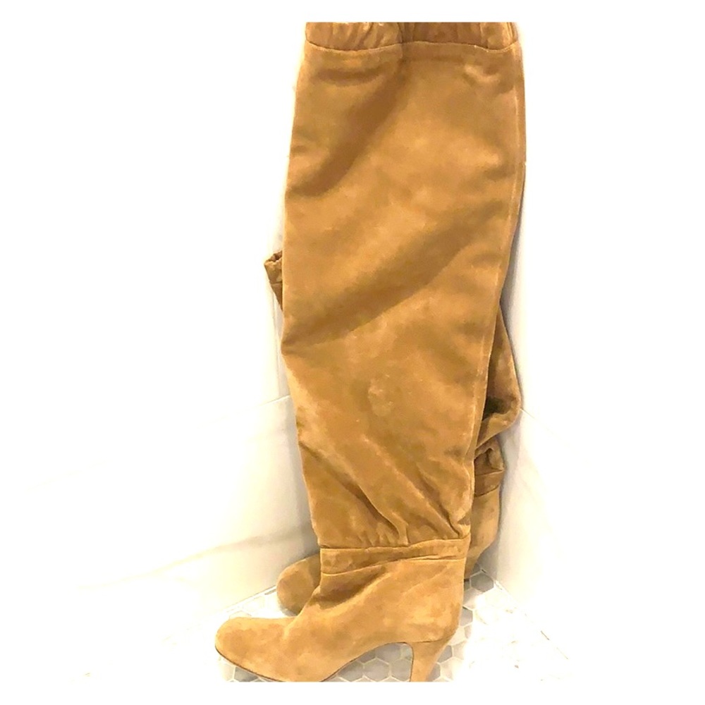 Chloe Lena Suede Boots Over The Knee "Dune"